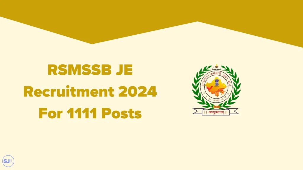 RSMSSB JE Recruitment 2024