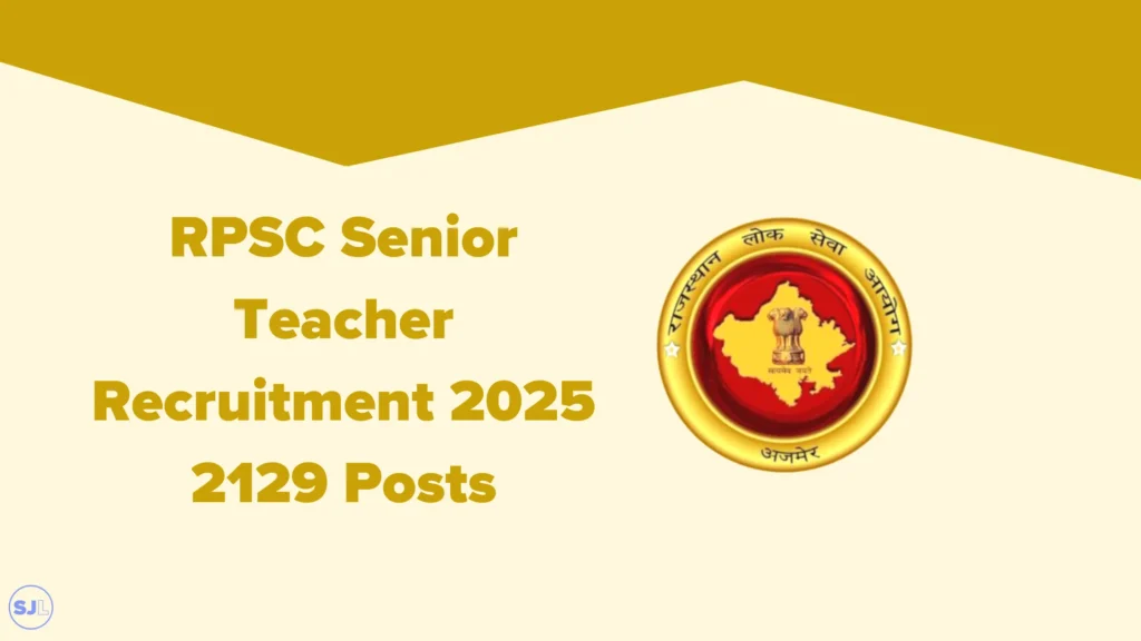 RPSC Senior Teacher Recruitment 2025