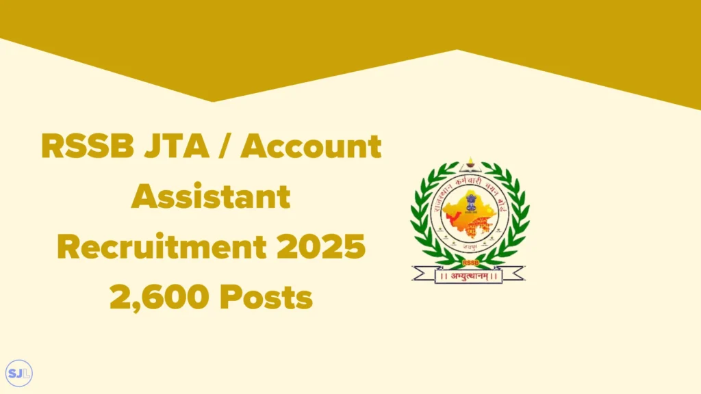 Rajasthan RSSB JTA / Account Assistant Recruitment 2025